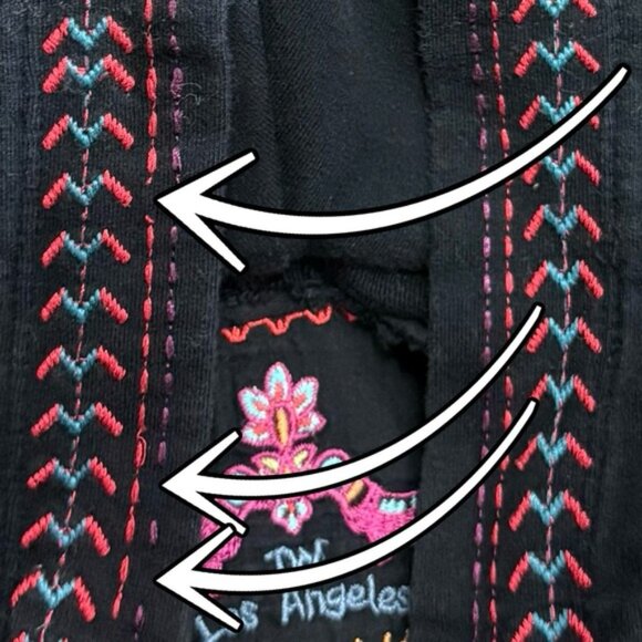 Johnny Was Jacket Women's L Black Embroidered Floral Bird Zip Up Casual Hoodie - Picture 6 of 11